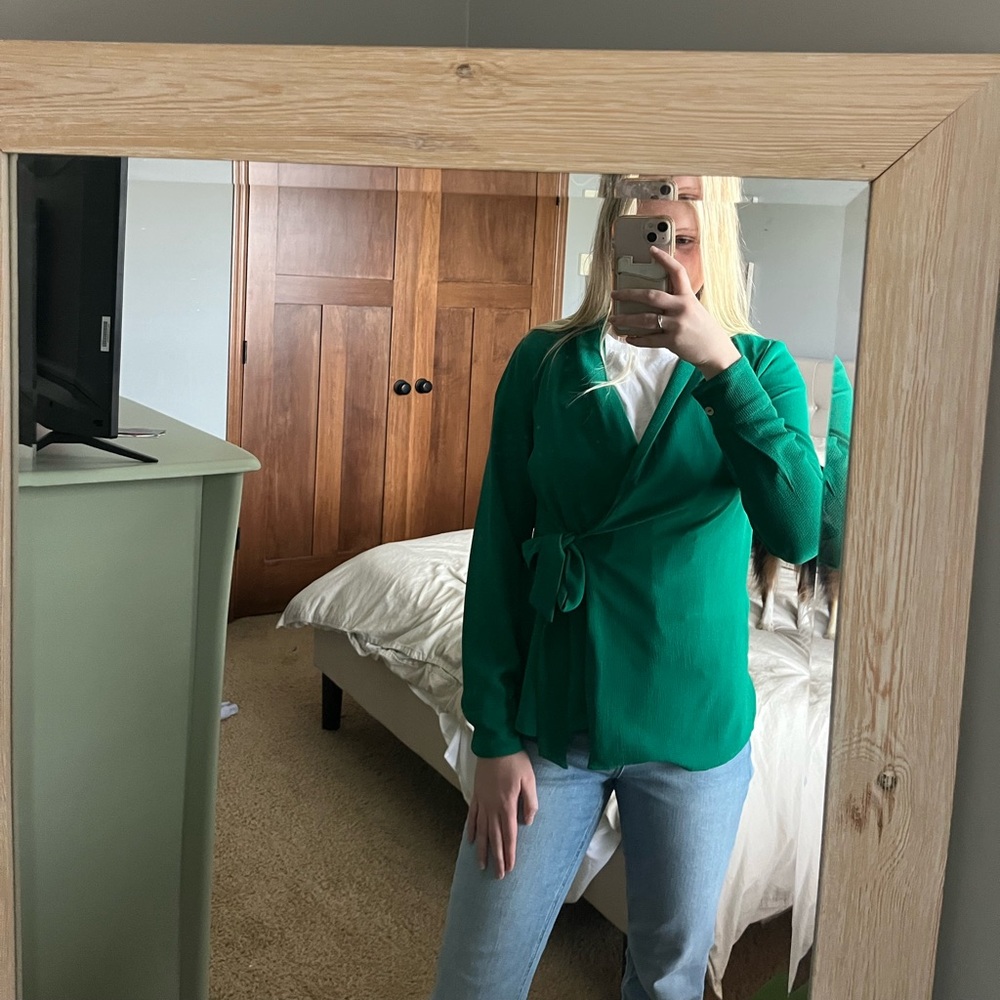 BOBEAU-Green Blouse